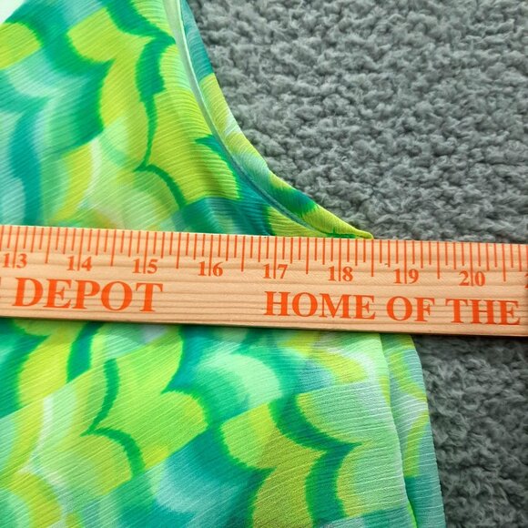 Ruby Rd. Petite Womens Teal Yellow Chevron Maxi Dress Beaded Straps Sz Small PS - Picture 4 of 9